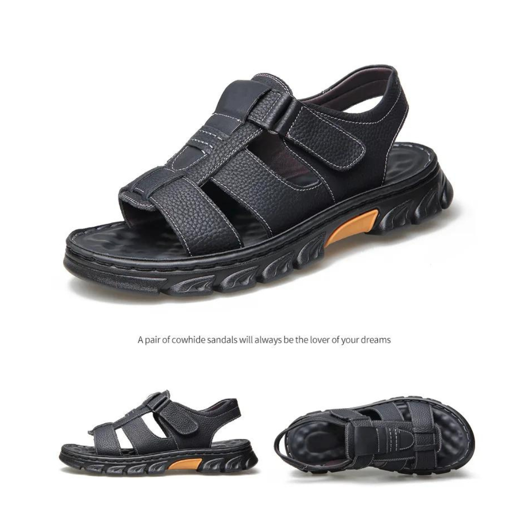 Orthopedische Lederen Zomer Sandalen Voor Heren Hervado Mode